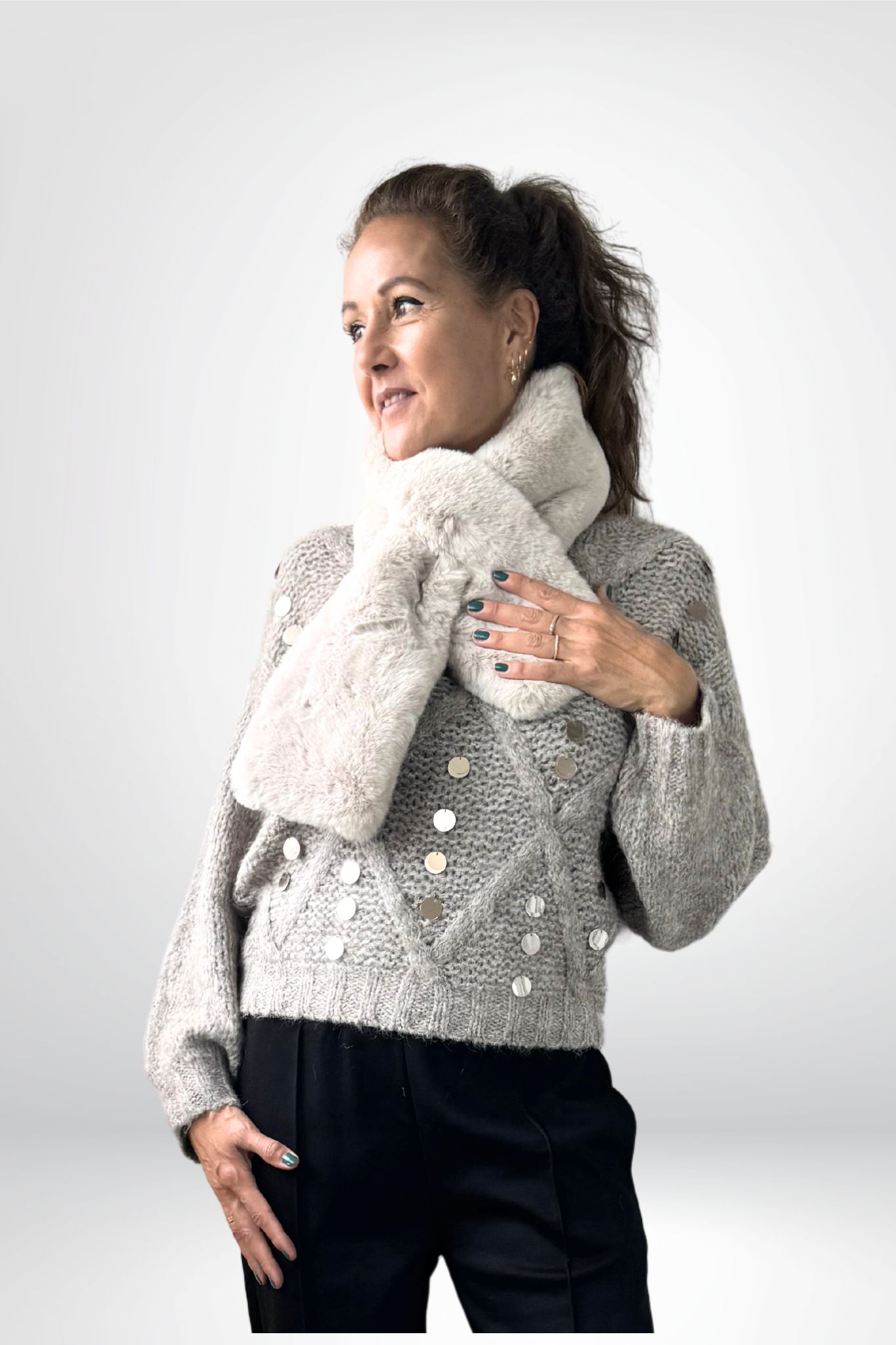 Sjaal van fluffy nep-bont