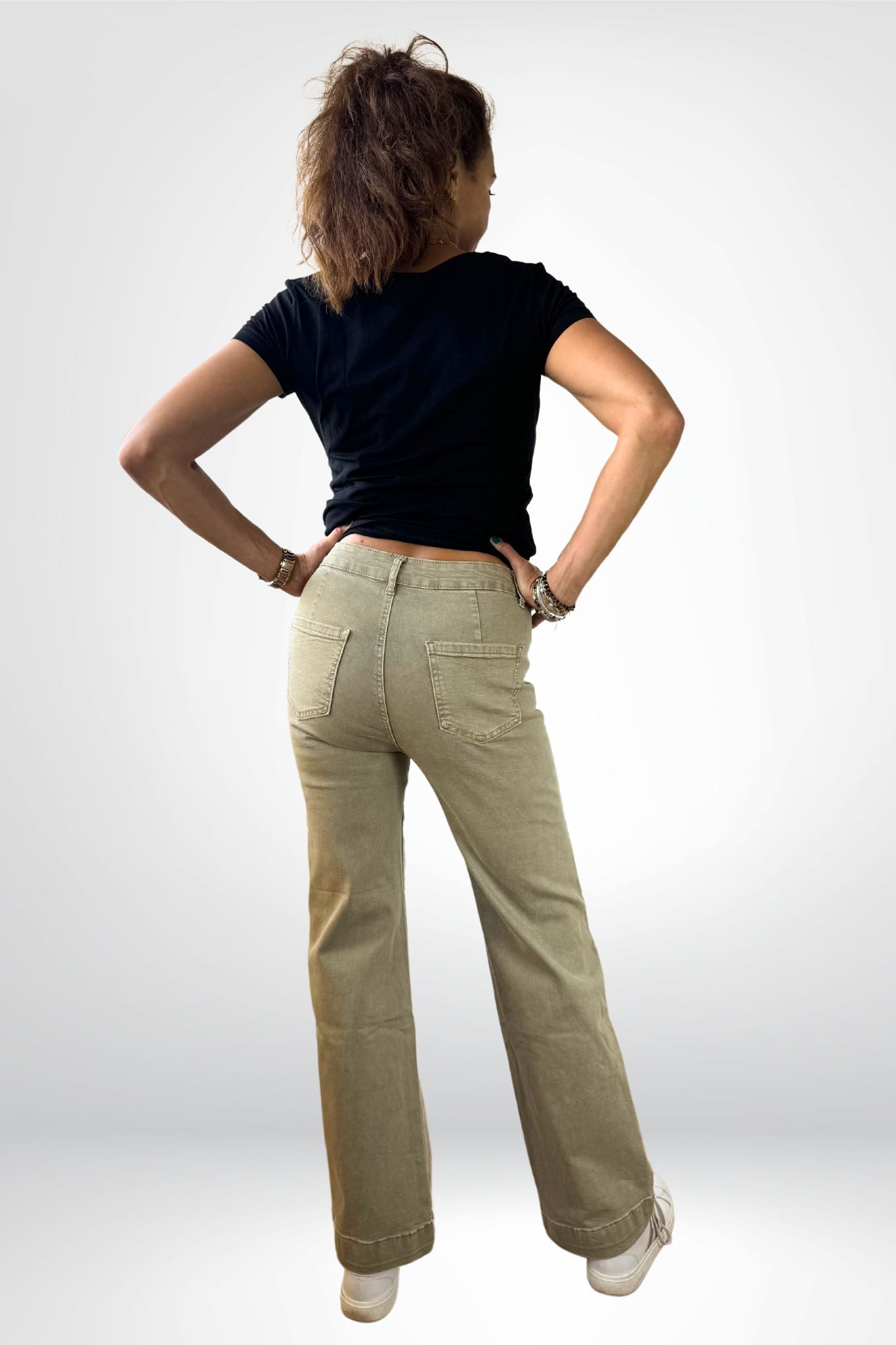 Stoere Sourí pants met flared pijpen