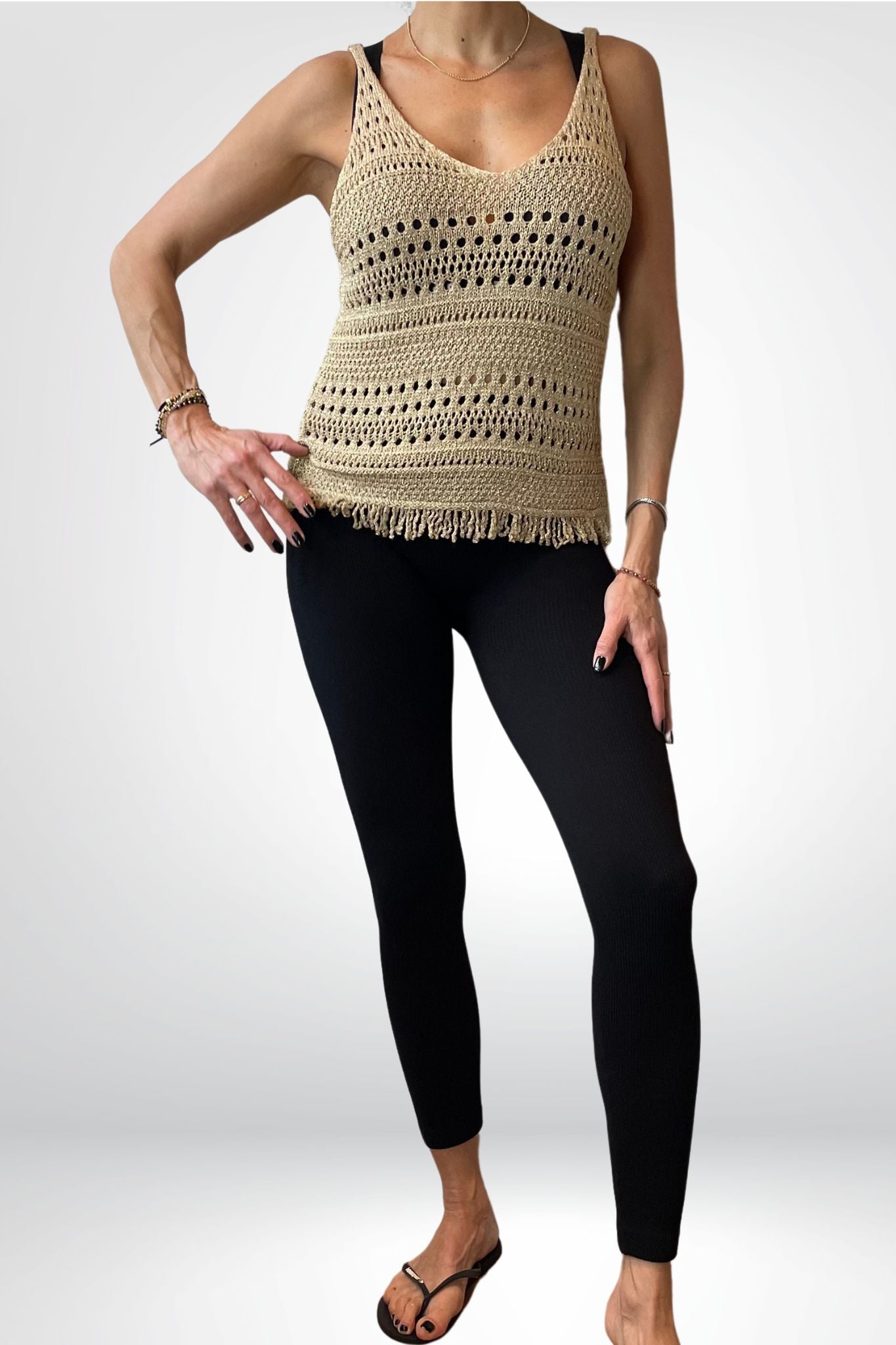 Legging zwart met top met steentjes Sourí Fashion
