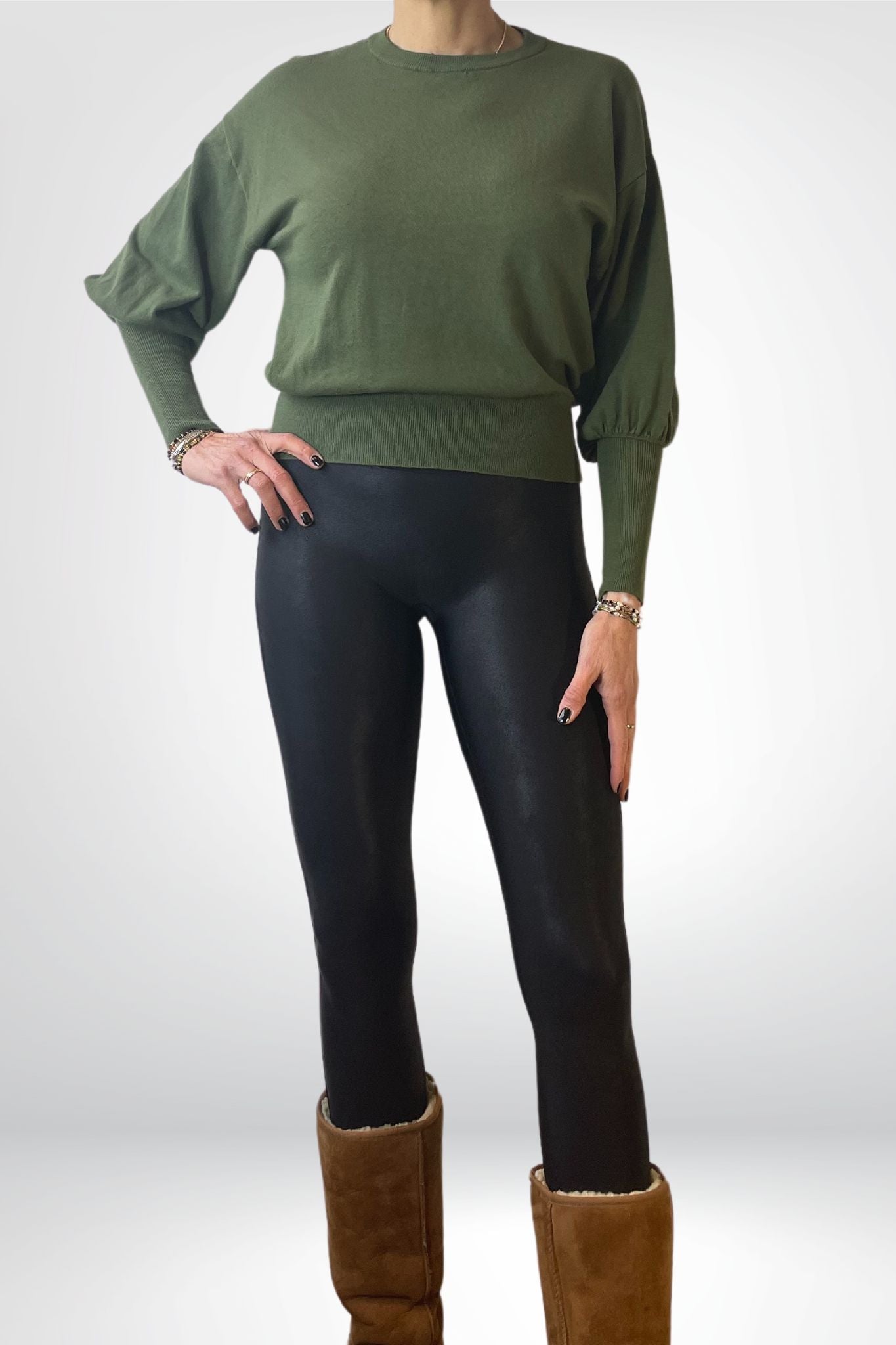Trui groen op zwarte legging Sourí Fashion