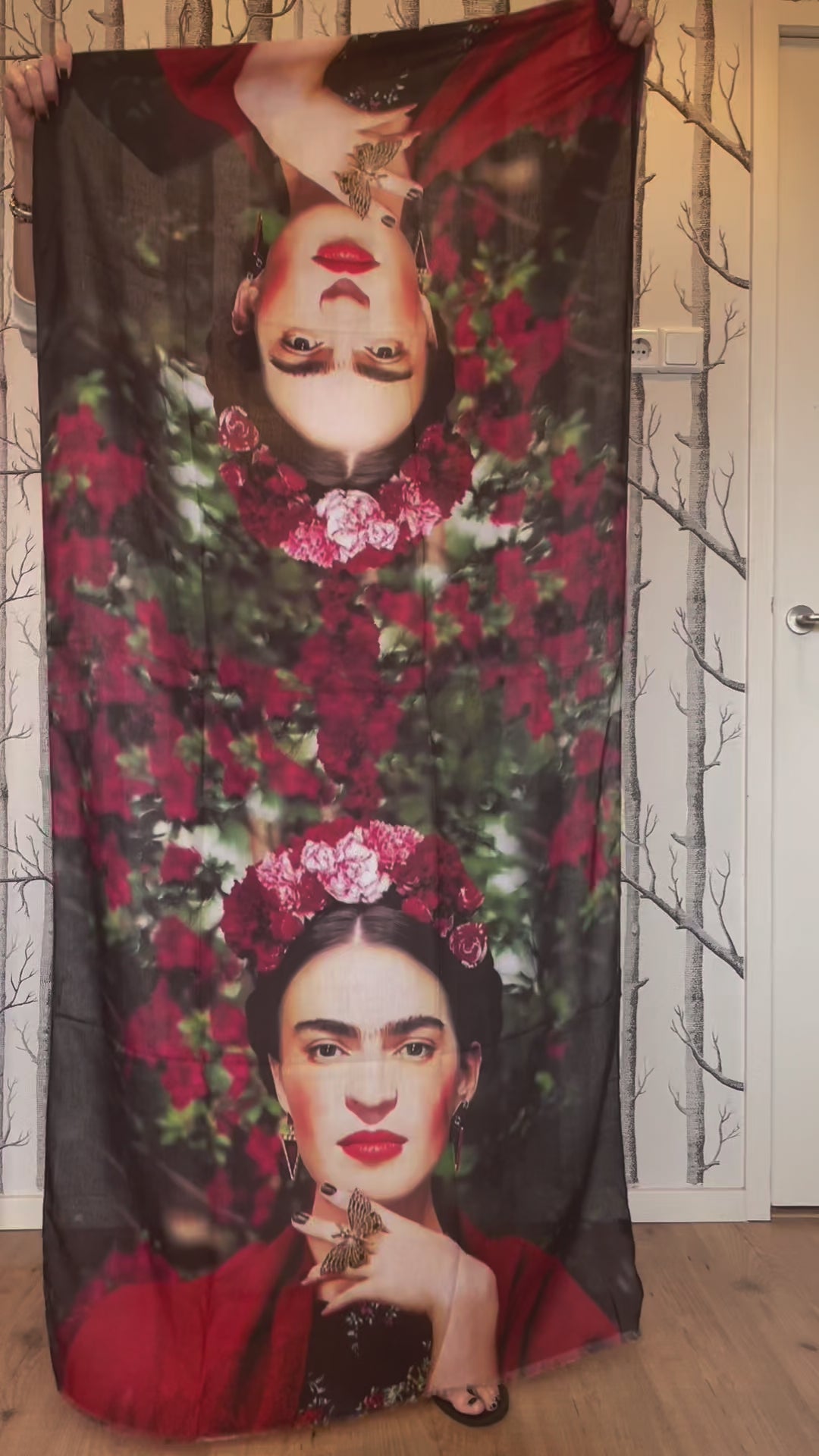 Multicolor sjaal Frida Kahlo Flowers Sourí Fashion
