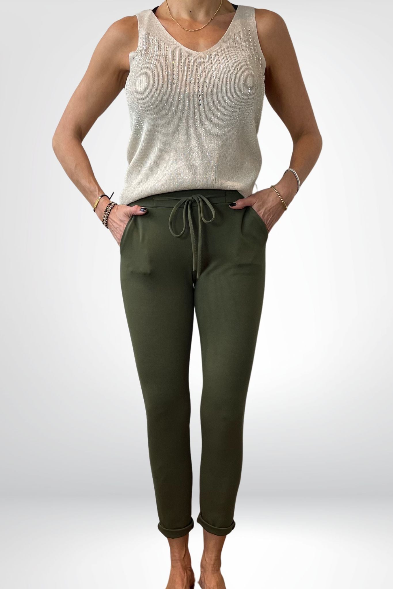 strikbroek groen 2 Sourí Fashion