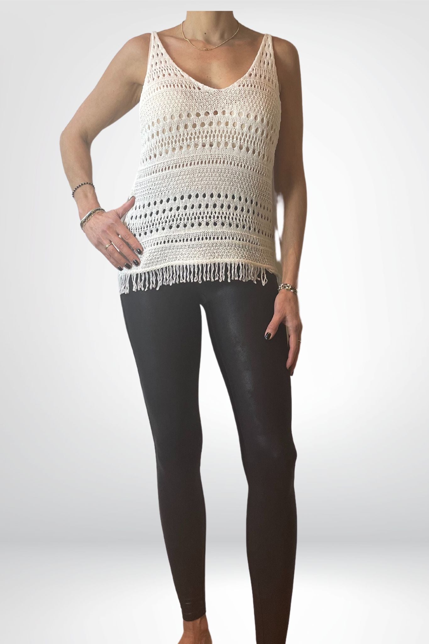 top wit op legging zwart Souri Fashion